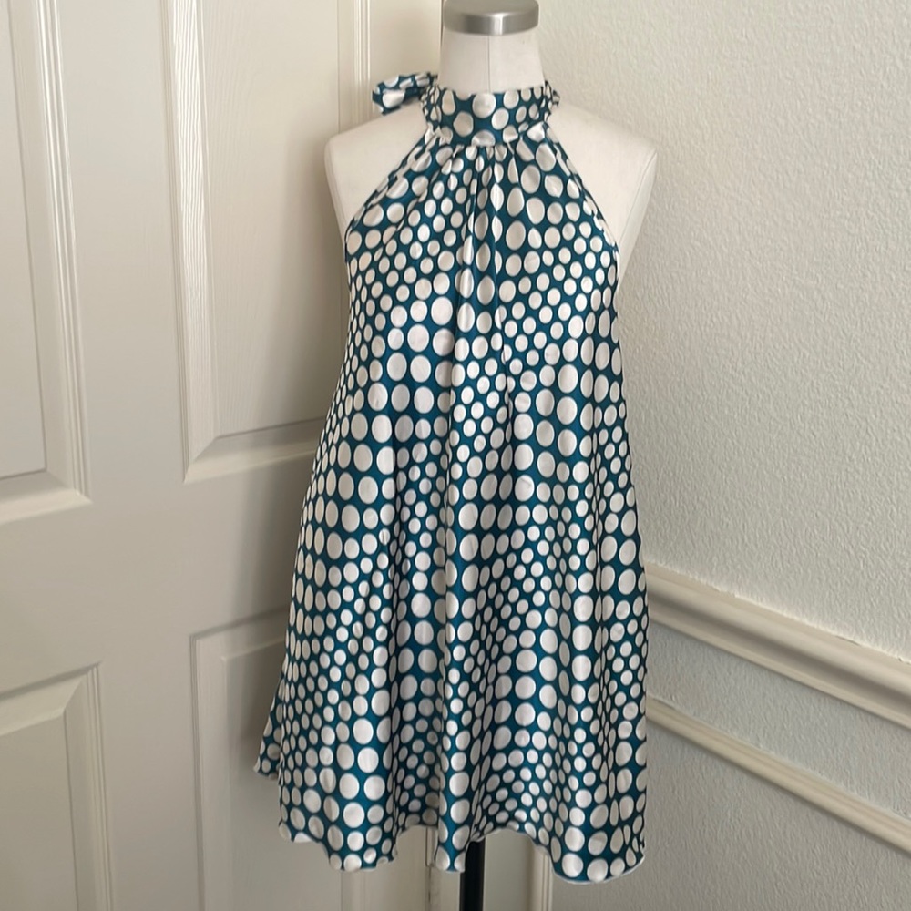 Lane Bryant Teal Green Polka Dot Top